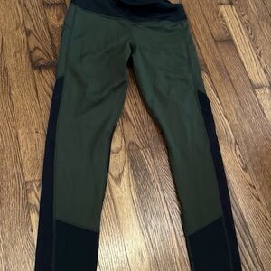 adidas Olive Green and Black Leggings